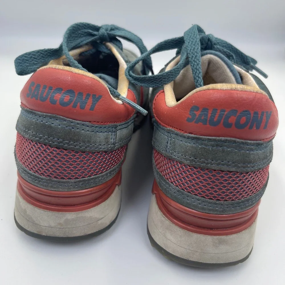 Saucony Shadow Original Mens Size 8.5 Blue Red Suede Low Top Lifestyle Sneakers